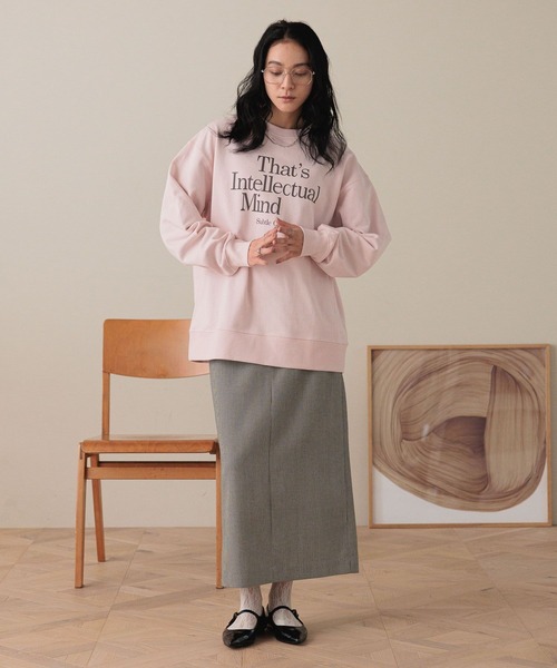 LOWRYS FARM（ローリーズファーム）の「ＵＳＡロゴウラケプルオーバー  577232（スウェット・レディース・アイボリー/ライトグレー/チャコールグレー/ピンク・FREE）」の9枚目の写真