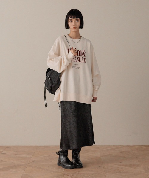 LOWRYS FARM（ローリーズファーム）の「ＵＳＡロゴウラケプルオーバー  577232（スウェット・レディース・アイボリー/ライトグレー/チャコールグレー/ピンク・FREE）」の6枚目の写真