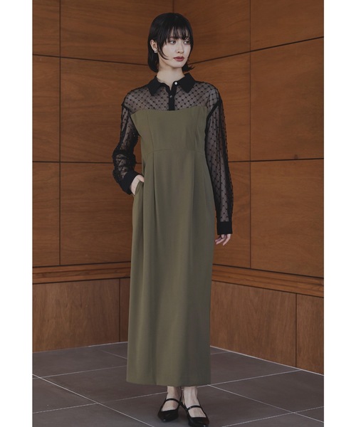 niana(ニアナ)の「ビーズシアーシャツドッキングドレス パーティードレス オケージョンドレス 結婚式 二次会 同窓会 成人式 ディナー デイリー お呼ばれワンピース(ドレス・レディース・ブラック/カーキ/チャコール・S/M/L)」の13枚目の写真
