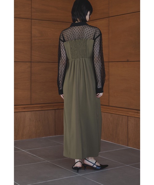 niana(ニアナ)の「ビーズシアーシャツドッキングドレス パーティードレス オケージョンドレス 結婚式 二次会 同窓会 成人式 ディナー デイリー お呼ばれワンピース(ドレス・レディース・ブラック/カーキ/チャコール・S/M/L)」の15枚目の写真
