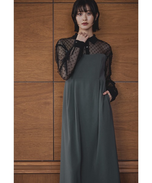 niana(ニアナ)の「ビーズシアーシャツドッキングドレス パーティードレス オケージョンドレス 結婚式 二次会 同窓会 成人式 ディナー デイリー お呼ばれワンピース(ドレス・レディース・ブラック/カーキ/チャコール・S/M/L)」の19枚目の写真