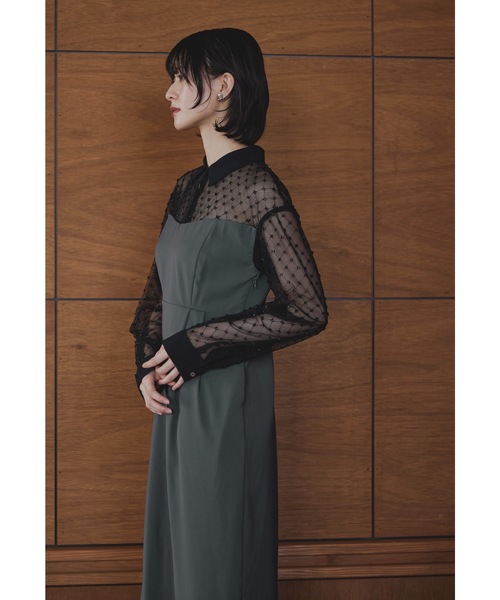 niana(ニアナ)の「ビーズシアーシャツドッキングドレス パーティードレス オケージョンドレス 結婚式 二次会 同窓会 成人式 ディナー デイリー お呼ばれワンピース(ドレス・レディース・ブラック/カーキ/チャコール・S/M/L)」の21枚目の写真