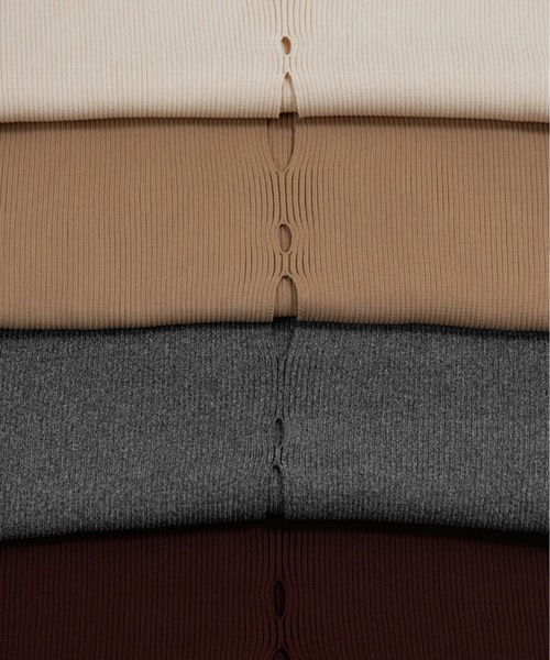 lawgy（ラウジー）の「perforated collar puff sleeve knit / パーフォレイテッドカラーパフスリーブニット（ニット/セーター・レディース・ボルドー/ベージュ/アイボリー/ミックスグレー・FREE）」の19枚目の写真