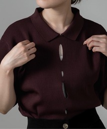 lawgy（ラウジー）の「perforated collar puff sleeve knit / パーフォレイテッドカラーパフスリーブニット（ニット/セーター）」