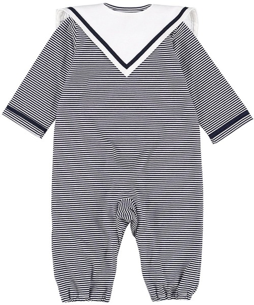 WACOAL KIDS BABY（ワコールキッズベイビー）の「ワコールベビー　プレオール　長袖　スタイ付き（ベビーパジャマ/スリーパー・キッズ・ベージュ/ネイビー・50-70/70-80）」の9枚目の写真