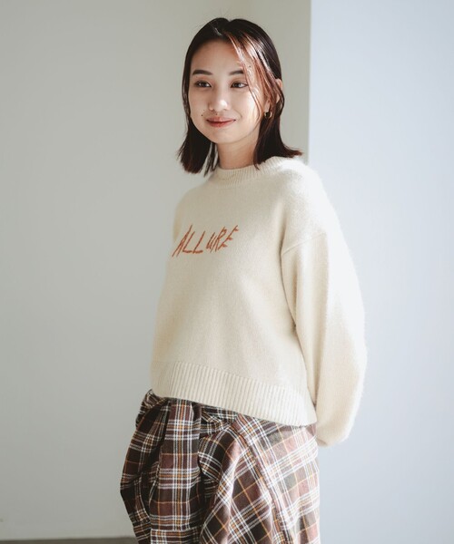 B:MING by BEAMS(ビーミングバイビームス)の「アンゴラ混 刺繍 ニット(ニット/セーター・レディース・ブラック系その他4/ホワイト系その他5・ONE SIZE)」の1枚目の写真