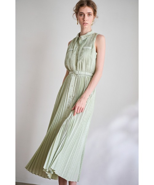 Estella.K(エステラケー)の「Miranda Pleated Dress ドットジャガードプリーツドレス(ワンピース・レディース・ブラック/ホワイト/ミント・FREE)」の19枚目の写真
