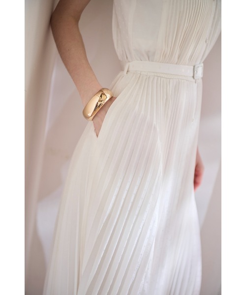 Estella.K(エステラケー)の「Miranda Pleated Dress ドットジャガードプリーツドレス(ワンピース・レディース・ブラック/ホワイト/ミント・FREE)」の15枚目の写真