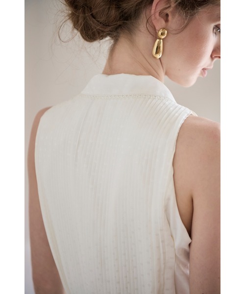Estella.K(エステラケー)の「Miranda Pleated Dress ドットジャガードプリーツドレス(ワンピース・レディース・ブラック/ホワイト/ミント・FREE)」の14枚目の写真
