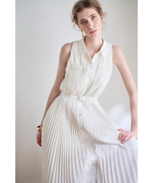 Estella.K(エステラケー)の「Miranda Pleated Dress ドットジャガードプリーツドレス(ワンピース・レディース・ブラック/ホワイト/ミント・FREE)」の13枚目の写真