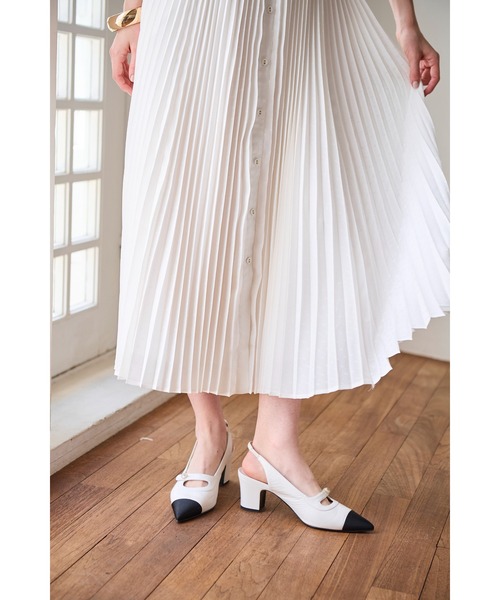 Estella.K(エステラケー)の「Miranda Pleated Dress ドットジャガードプリーツドレス(ワンピース・レディース・ブラック/ホワイト/ミント・FREE)」の16枚目の写真