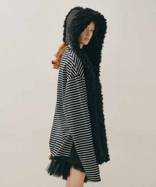 ムートンライクボンディングフードマフラー（マフラー）｜J1U by LA