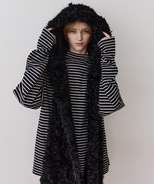 ムートンライクボンディングフードマフラー（マフラー）｜J1U by LA