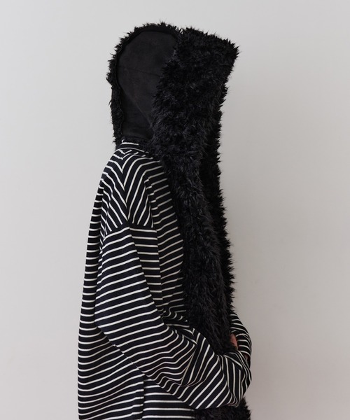 ムートンライクボンディングフードマフラー（マフラー）｜J1U by LA