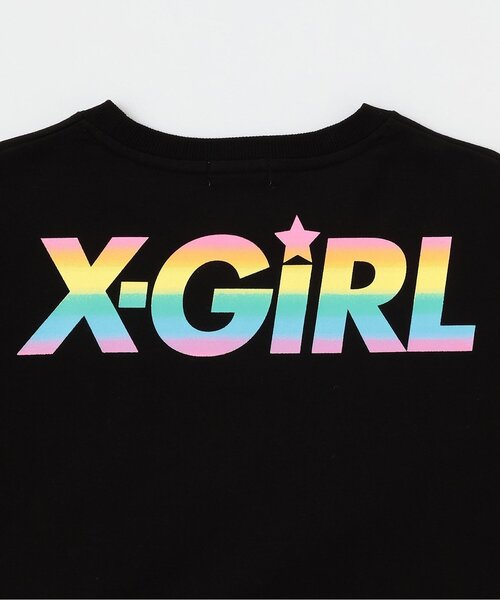 X-girl Stages（エックスガールステージス）の「【人気商品再入荷】【直営店で取り扱い無し】グラデーションロゴ長袖Tシャツ（Tシャツ/カットソー・キッズ・ホワイト/ブラック・140cm/130cm/100cm/120cm/110cm）」の7枚目の写真