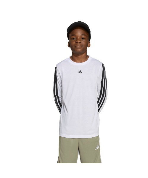 adidas（アディダス）の「アディダス adidas トレイン エッセンシャルズ長袖Tシャツ（Tシャツ/カットソー・キッズ・ブルー/ホワイト/ブラック・120cm/130cm/140cm/150cm/160cm）」の2枚目の写真