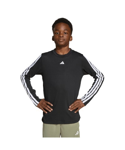 adidas（アディダス）の「アディダス adidas トレイン エッセンシャルズ長袖Tシャツ（Tシャツ/カットソー・キッズ・ブルー/ホワイト/ブラック・120cm/130cm/140cm/150cm/160cm）」の3枚目の写真