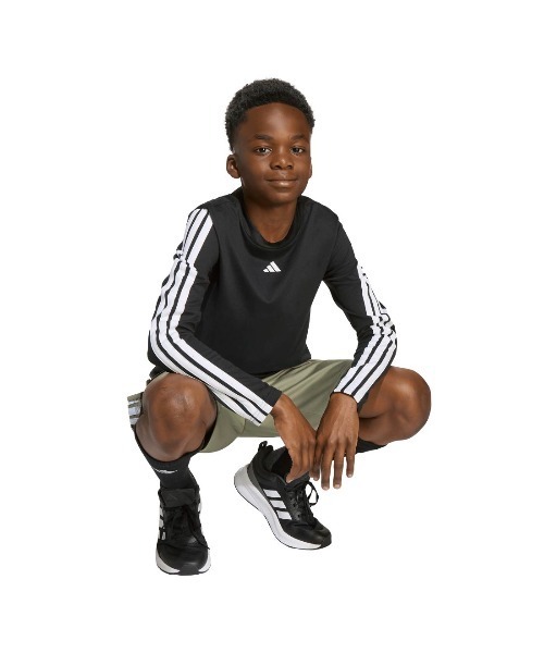 adidas（アディダス）の「アディダス adidas トレイン エッセンシャルズ長袖Tシャツ（Tシャツ/カットソー・キッズ・ブルー/ホワイト/ブラック・120cm/130cm/140cm/150cm/160cm）」の4枚目の写真