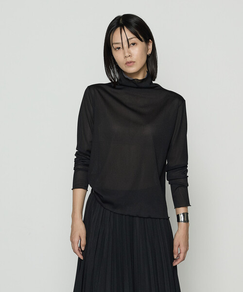COMME CA（コムサ）の「ソフトチュール×ウーリー分繊トリコット広巾 プルオーバー（Tシャツ/カットソー・レディース・チャコール/ブルー系その他/ミント/キャメル・9号/11号）」の11枚目の写真