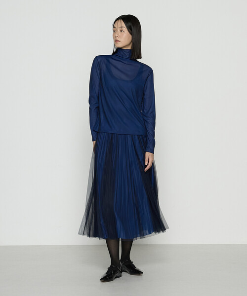 COMME CA（コムサ）の「ソフトチュール×ウーリー分繊トリコット広巾 プルオーバー（Tシャツ/カットソー・レディース・チャコール/ブルー系その他/ミント/キャメル・9号/11号）」の5枚目の写真