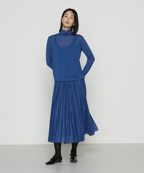 COMME CA（コムサ）の「ソフトチュール×ウーリー分繊トリコット広巾 プルオーバー（Tシャツ/カットソー・レディース・チャコール/ブルー系その他/ミント/キャメル・9号/11号）」の10枚目の写真