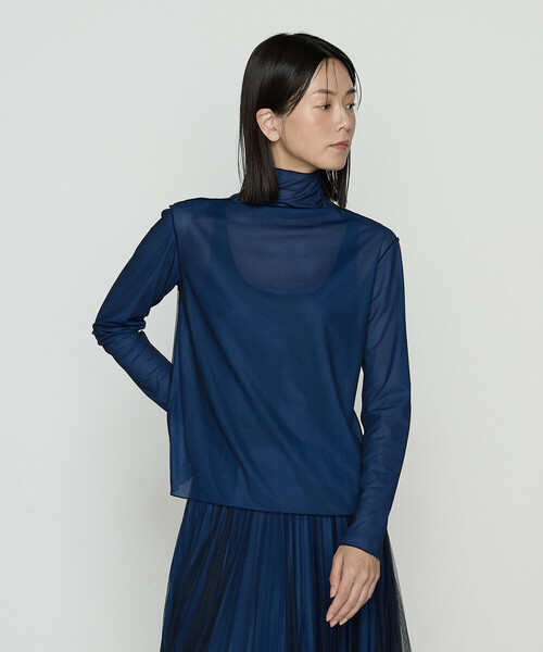 COMME CA（コムサ）の「ソフトチュール×ウーリー分繊トリコット広巾 プルオーバー（Tシャツ/カットソー・レディース・チャコール/ブルー系その他/ミント/キャメル・9号/11号）」の19枚目の写真