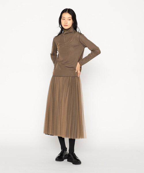 COMME CA（コムサ）の「ソフトチュール×ウーリー分繊トリコット広巾 プルオーバー（Tシャツ/カットソー・レディース・チャコール/ブルー系その他/ミント/キャメル・9号/11号）」の17枚目の写真