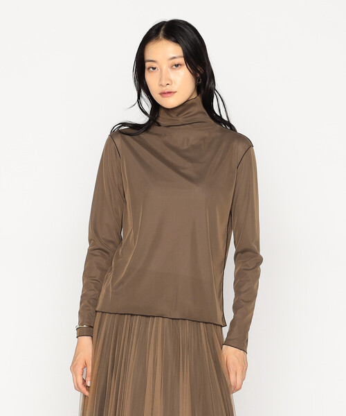 COMME CA（コムサ）の「ソフトチュール×ウーリー分繊トリコット広巾 プルオーバー（Tシャツ/カットソー・レディース・チャコール/ブルー系その他/ミント/キャメル・9号/11号）」の9枚目の写真