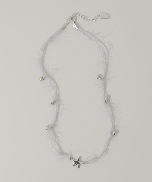 SMELLY（スメリー）の「ウールヤーンチャームコードチョーカーネックレス（ネックレス・レディース・グレー・-）」の2枚目の写真