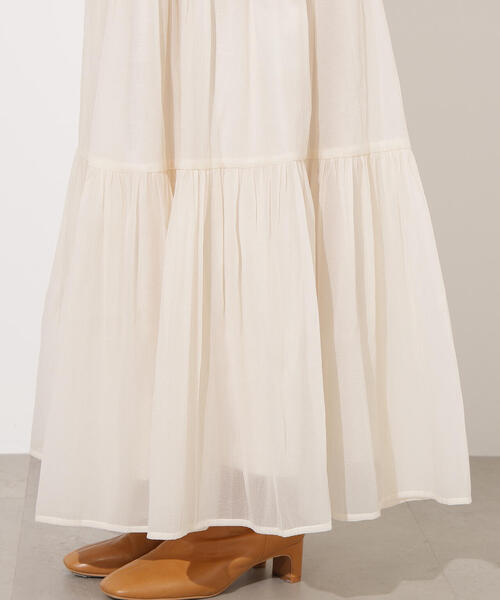 セール】【PS/低身長サイズ】オーガンジーティアードスカート
