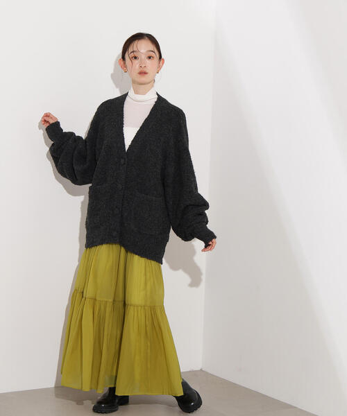 N.（N. Natural Beauty Basic）（エヌエヌナチュラルビューティーベーシック）の「【PS/低身長サイズ】オーガンジーティアードスカート（スカート・レディース・ブラック/マスタード/オフホワイト・MEDIUM/P/S）」の5枚目の写真