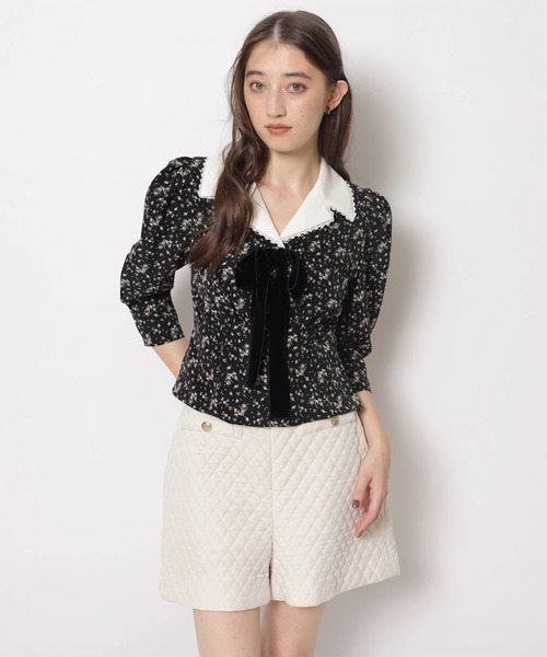 Rirandture(リランドチュール)の「ハイウエストベロアショートパンツ(その他パンツ・レディース・ブラック/オフホワイト・1/2)」の11枚目の写真