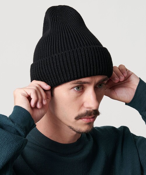 GRILLO（グリーロ）の「＜GRILLO＞ニット キャップ（ハット・メンズ・ライトブルー/ブラック/ブラウン系・FREE）」の2枚目の写真