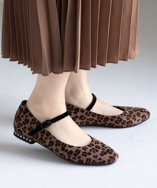 JELLY BEANS(ジェリービーンズ)の「あったか仕様◆ビジューヒールストラップパンプス (204-57133)JELLY BEANS(ジェリービーンズ)(パンプス・レディース・レオパード/ブラック/ブラック系・24/23.5/23/22.5/24.5)」の3枚目の写真