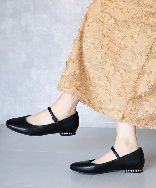 JELLY BEANS(ジェリービーンズ)の「あったか仕様◆ビジューヒールストラップパンプス (204-57133)JELLY BEANS(ジェリービーンズ)(パンプス・レディース・レオパード/ブラック/ブラック系・24/23.5/23/22.5/24.5)」の1枚目の写真