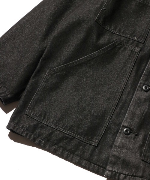 GUNG HO(ガンホー)の「GUNG HO ガンホー / FATIGUE COVER JACKET(ミリタリージャケット・メンズ・ブラック・SMALL/MEDIUM)」の7枚目の写真