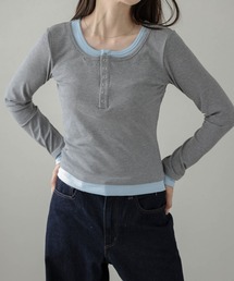 AMELY（エミリー）の「レイヤード風ヘンリーネックロンT（Tシャツ/カットソー・レディース）」