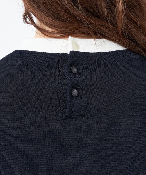 MACKINTOSH PHILOSOPHY(マッキントッシュ フィロソフィー)の「【25年秋冬モデル】Cleric Collar Knit ワイドフィット(ニット/セーター・レディース・グレー系その他2/ダークネイビー/ブラック・38)」の8枚目の写真