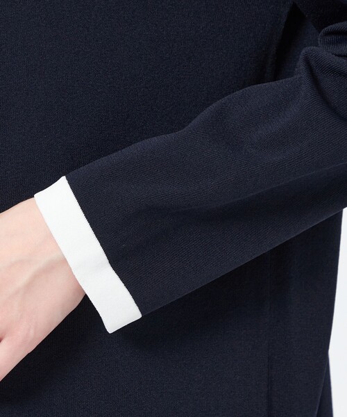 MACKINTOSH PHILOSOPHY(マッキントッシュ フィロソフィー)の「【25年秋冬モデル】Cleric Collar Knit ワイドフィット(ニット/セーター・レディース・グレー系その他2/ダークネイビー/ブラック・38)」の7枚目の写真