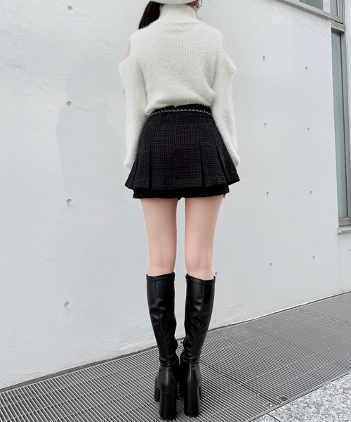 NOMAE(ノーマエ)の「ベロアリボンオフタートルニット(ニット/セーター・レディース・ホワイト/ピンク/ブラック/グレー・FREE)」の14枚目の写真