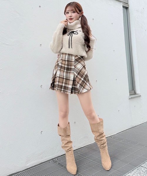 NOMAE(ノーマエ)の「ベロアリボンオフタートルニット(ニット/セーター・レディース・ホワイト/ピンク/ブラック/グレー・FREE)」の20枚目の写真