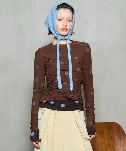 Sheer Dot Layered Tops / シアードットレイヤードトップス（Tシャツ