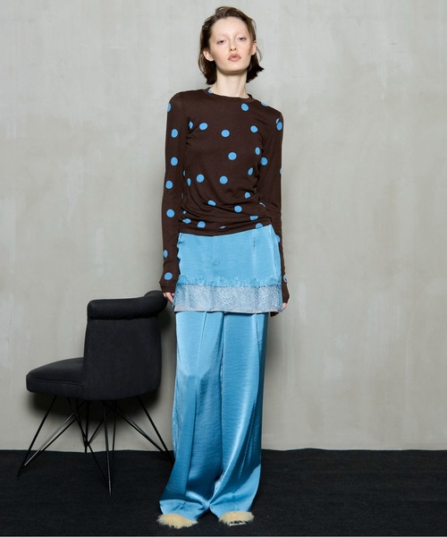 Sheer Dot Layered Tops / シアードットレイヤードトップス（Tシャツ