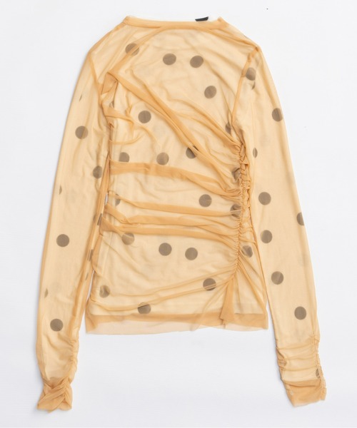 MAISON SPECIAL（メゾンスペシャル）の「Sheer Dot Layered Tops / シアードットレイヤードトップス（Tシャツ/カットソー・レディース・ブラック/ブラウン/イエロー・FREE）」の20枚目の写真