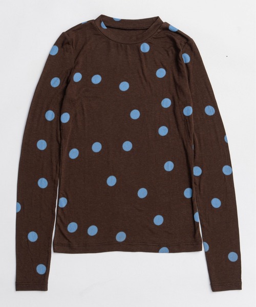 MAISON SPECIAL（メゾンスペシャル）の「Sheer Dot Layered Tops / シアードットレイヤードトップス（Tシャツ/カットソー・レディース・ブラック/ブラウン/イエロー・FREE）」の14枚目の写真