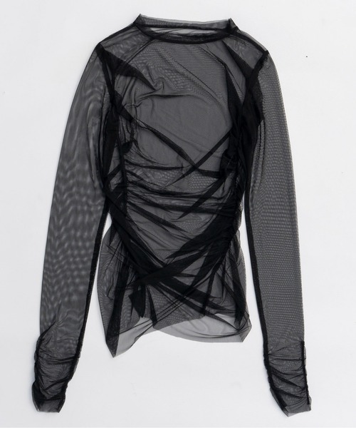 MAISON SPECIAL（メゾンスペシャル）の「Sheer Dot Layered Tops / シアードットレイヤードトップス（Tシャツ/カットソー・レディース・ブラック/ブラウン/イエロー・FREE）」の18枚目の写真