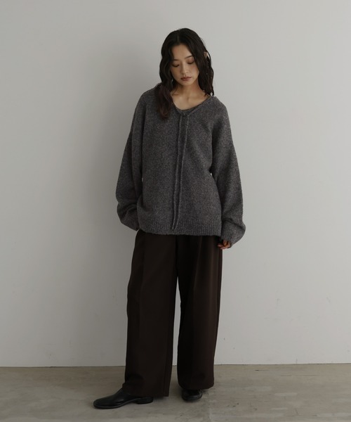 hellam(へラム)の「2wayチョーカーニット(ニット/セーター・レディース・オートミール/チャコール/イエロー/杢グレー・FREE)」の20枚目の写真