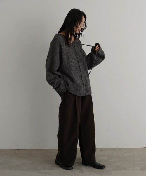 hellam(へラム)の「2wayチョーカーニット(ニット/セーター・レディース・オートミール/チャコール/イエロー/杢グレー・FREE)」の22枚目の写真