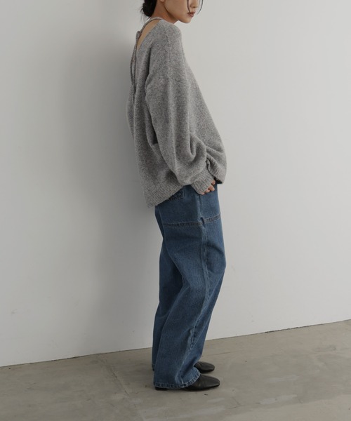 hellam(へラム)の「2wayチョーカーニット(ニット/セーター・レディース・オートミール/チャコール/イエロー/杢グレー・FREE)」の14枚目の写真