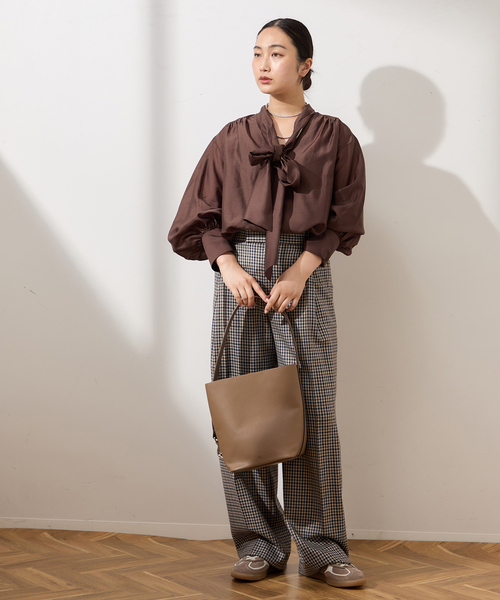 journal standard L'essage（ジャーナルスタンダードレサージュ）の「シフォン無地/ドット ボウタイブラウス（シャツ/ブラウス・レディース・ブラウン系その他/ネイビー・FREE）」の17枚目の写真